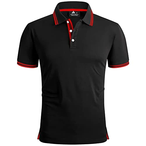 Offerta a tempo: SwissWell Polo Uomo Manica Corta Asciugatura Rapida Traspirante Golf T-Shirt Tennis Polo Shirt Estiva per Uomo Sportiva Magliette Nero e Rosso M - 36% da 35.98 € a 23.04 €