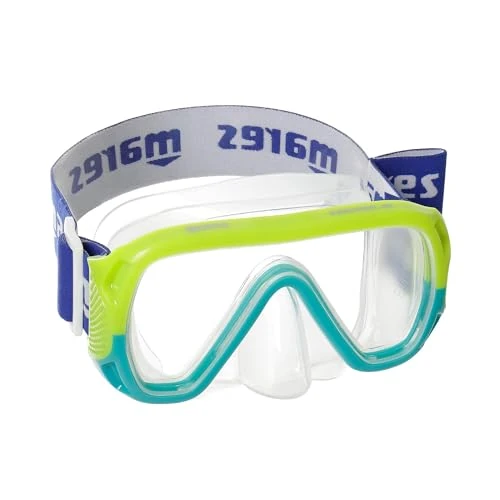 Offerta a tempo: Mares Keewee Jr - Maschera subacquea per bambini in silicone, lente singola temperata, ampia visione e cinghia in tessuto con supporto per boccaglio - 34% da 19.95 € a 13.07 €