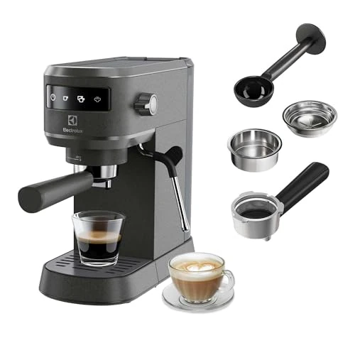 Electrolux E6EC1-6BST Explorer 6 Espresso Cappuccino Machine, Heat Control Technology, Removable Drip Tray, Milk Frother 1250-1450 W