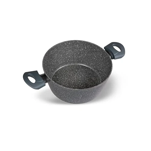 Offerta a tempo: Zanetti - Casseruola Antiaderente 20 cm DURAPIETRA, adatta a tutti i piani cottura incluso induzione, Due Manici, Rivestimento Alto Spessore, Diametro 20 cm - 35% da 22.99 € a 14.90 €