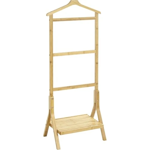 Tijdelijke aanbieding: HAKU dressboy met schoenenrek, dressboy van bamboe naturel - afmetingen: B 46 x H 115 x D 28 cm, stijl: bohemian van 55.67 € naar 55.67 € (0.00% korting)