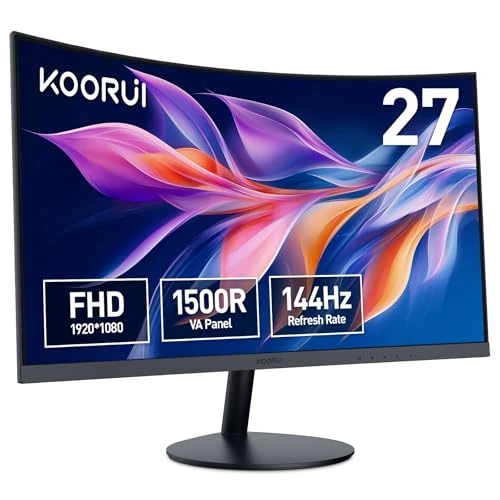 Oferta limitowana: KOORUI 27N5CA - 27'' Curved Monitor, Full HD, 75Hz, 3000:1, 1500R gamingowy (1920x1080, VGA, HDMI, Eye Care, Regulacja Pochylenia) czarny z 441.40 zł na 441.40 zł (oszczędź 0.00%)