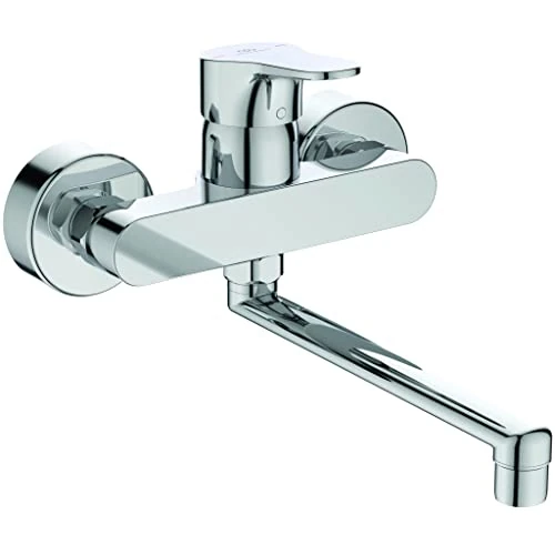 Offerta a tempo: Ideal Standard - Cerabase, Miscelatore cucina monocomando a parete, Bocca di erogazione orientabile a 360°, Cromato - 0.00% da 69.44 € a 69.44 €
