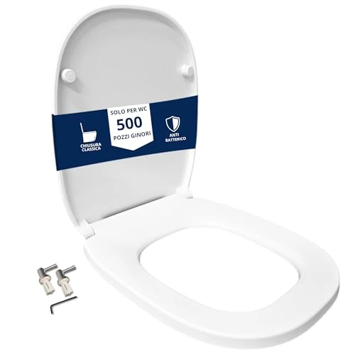 Offre limitée : HYDRO HOME Abattant WC compatible Pozzi Ginori 500 comme original, en matériau thermodurcissable, avec charnières fixation par le haut, Made in Italy (Fermeture classique) de 67.31 € à 67.31 € (0.00% de remise)