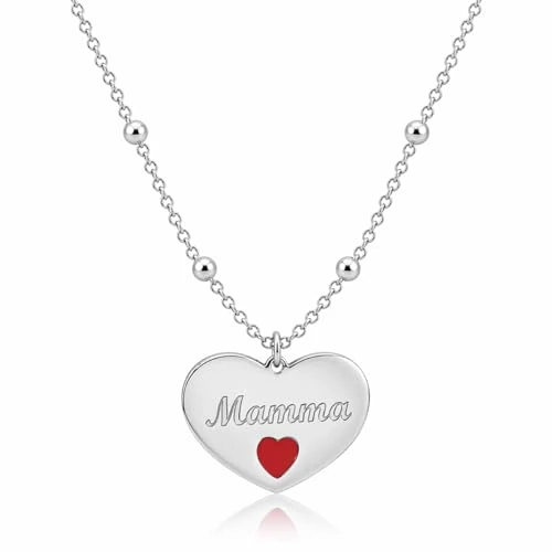 SAGA GIOIELLI® Women's Necklace Heart Mother's Day Steel, m, Stainless Steel, No Gemstone