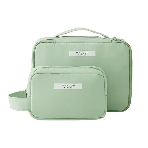 Offre limitée : Aucuu Trousse À Cosmétiques, Sac À Cosmétiques À Glissière, Trousse De Maquillage De Voyage pour Femmes Et Filles 2pc (Vert) de 10.99 € à 10.99 € (0.00% de remise)