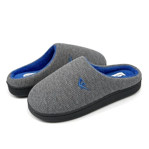 Tijdelijke aanbieding: JOMIX Heren pantoffels winter dames casual pantoffels warm katoen slippers unisex pantoffels dames indoor, grijs/blauw, 42 EU van 21.95 EUR naar 21.95 EUR (korting 0%)