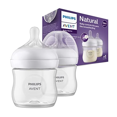 Philips Avent SCY900/02 - Botella natural con chupete sensible, 125 ml, 2 unidades