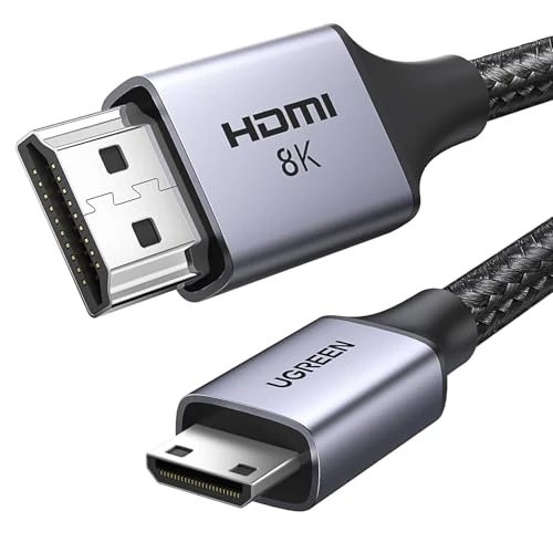Begrenztes Angebot: UGREEN Mini HDMI Kabel 8K Mini HDMI auf HDMI Kabel Mini HDMI 2.1 Kabel mit Ethernet 3D Full HD 1080P HDR ARC kompatibel mit Raspberry Pi 4, Kamera, TV usw.(2M) von 15.44 EUR auf 11.89 EUR (Rabatt 23%)