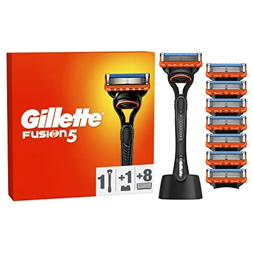 Gillette Fusion5 Système De Rasage Pour Hommes, 1 Poignée, 8 Lames De Recharge, Avec Lubrastrip Pour Un Rasage Lisse