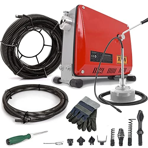 Offre limitée : XIIW Furet Déboucheur Électrique 500W 450tr/min, Moteur Cuivre, 26 m Spirales Ø10/16mm (18,5m + 2,5m + 5m) - Machine de Débouchage des Canalisations Ø30-100mm - Évier, Douche, Lavabo, Drain, Égout de 229.99 € à 229.99 € (0.00% de remise)