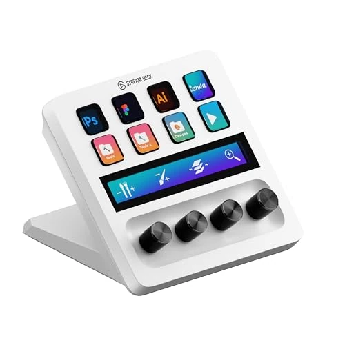 Offerta a tempo: Elgato Stream Deck + White, mixer audio, produzione live e controller da studio, per streaming, gaming, con striscia tattile personalizzabile, manopole e tasti LCD, compatibile con Mac, PC - 25% da 199.99 € a 149.99 €