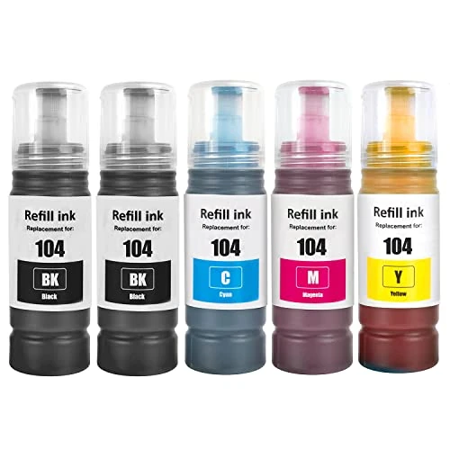 Zeitlich begrenztes Angebot: 104 Tinte Kompatibel mit epson 104 Tintenpatronen Nachfülltinte für ET-1810 ET-2810 ET-2820 ET-2870 ET-2814 ET-2815 ET-2825 ET-2826 ET-2830 ET-2840 ET-2862 ET-2870 ET-2876 ET-4800 ET-4810(5 Pack) von 20.90 € auf 20.90 € (0.00%