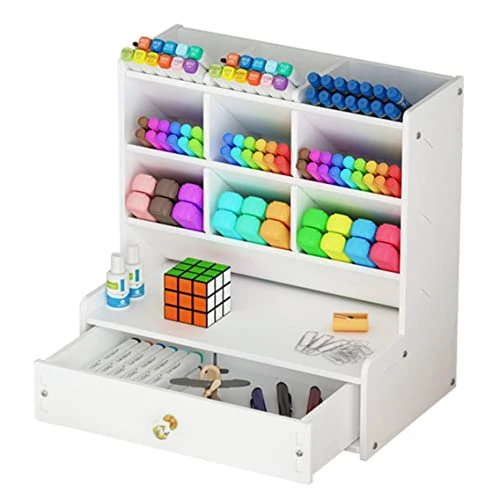 Offerta a tempo: Vikmyer Portamatite organizzatore da scrivania, scatola portapenne per cancelleria desktop multifunzionale per rack di stoccaggio di forniture scolastiche per l'ufficio domestico - 42% da 18.99 € a 10.99 €