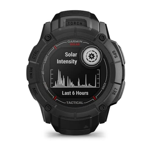 Garmin Instinct 2X SOLAR GPS 50mm Smartwatch, Larger Rugged watch, Tactical edition, Built-in Sports Apps & Health Monitoring, Dedicated Tactical Features, up to 40 days Battery Life, Black