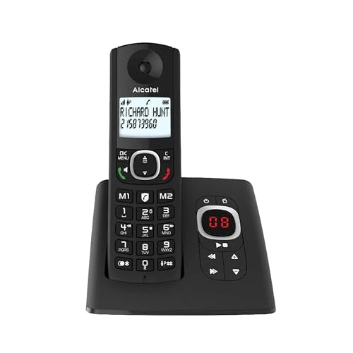 Offerta a tempo: ALCATEL F530 Voice - Telefono fisso cordless DECT con segreteria - Grande display retroilluminato - Vivavoce - Funzione blocco chiamate - 2 tasti di memoria diretta - Nero - 0.00% da 39.04 € a 39.04 €