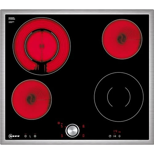NEFF T16BT60N0 N70 - Placa eléctrica autosuficiente, color negro, 60 cm de ancho, fabricado en Alemania, TwistPad, marco de acero inoxidable, edición exclusiva de Amazon