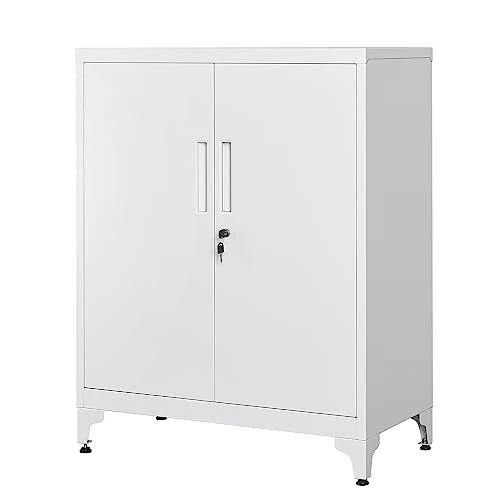 Begrenztes Angebot: SONGMICS Aktenschrank, Mehrzweckschrank, Büroschrank mit 2 Türen, Schrank abschließbar, Aufbewahrungsschrank aus Stahl, für Arbeitszimmer, Wohnzimmer, mattgrau OMC013G01 von 100.07 EUR auf 71.05 EUR (Rabatt 29%)