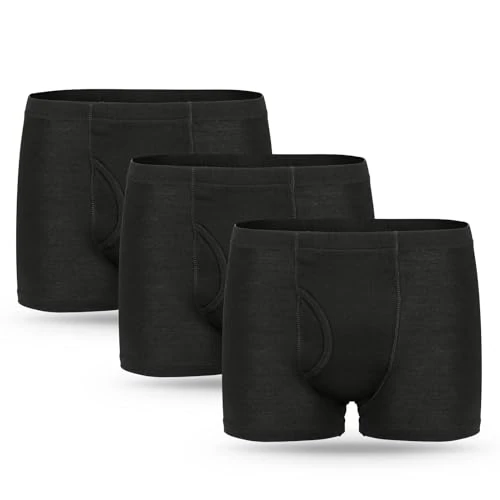 Limited-time offer: 3 Pcs Men’s Incontinence Pants Incontinence Boxer Brief with Absorbent Pad 300 ML Urine Volume Cotton Washable Reusable Leakproof Incontinence Pants for Men Black Size M from 44.99 GBP to 42.74 GBP (save 5%)