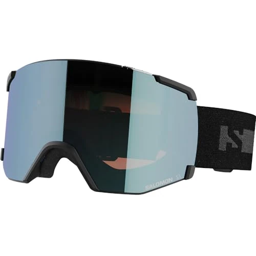 Salomon S/View Gafas de Esquí Snowboard para Unisexo Máscara de Snowboard, Deportes de invierno, Reduce Deslumbramientos, Ventilación ada, Negro/Azul, Talla Unica