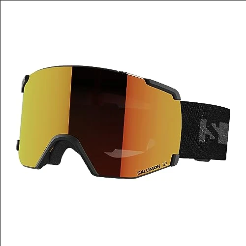 Salomon S/View Gafas de Esquí Snowboard para Unisexo Máscara de Snowboard, Deportes de invierno, Reduce Deslumbramientos, Ventilación ada, Negro/Rojo, Talla Unica