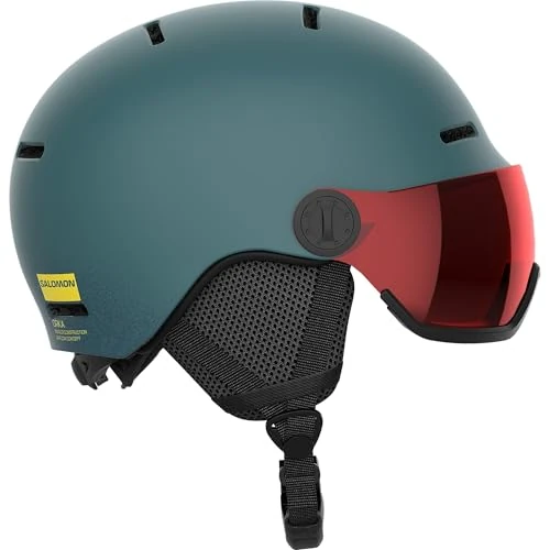 Oferta limitada: Salomon Orka Visor Casco de Esquí con Visera para Niños, Snowboard Protección, Comodidad óptima, Estilo deportivo Para tus Aventuras de Nieve, Gris/Rojo, Small 49-53 de 110.00 € a 88.43 € (ahorro 20%)