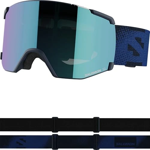 Salomon S/View Gafas de Esquí Snowboard para Unisexo Máscara de Snowboard, Deportes de invierno, Reduce Deslumbramientos, Ventilación ada, Azul, Talla Unica