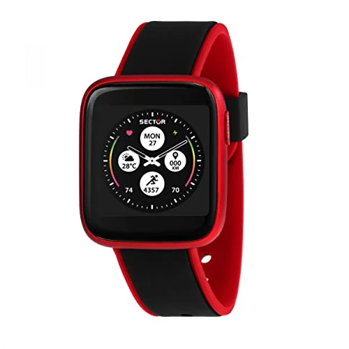 Sector S 04 men's smartwatch red R3253158008 rectangular silicone case