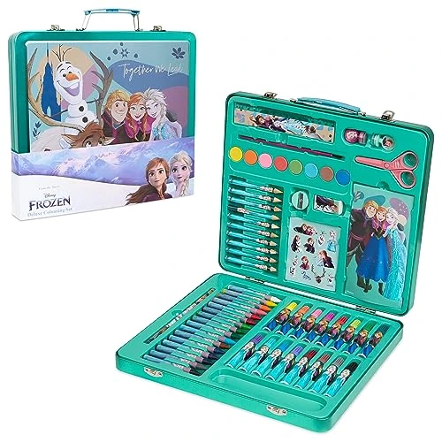 Limited-time offer: Disney Frozen Kids Art Set 40 Plus Pieces Kids Colouring Sets Paints Colouring Pencils Markers Crayons Gifts for Girls (Green/Multi) from 18.99 GBP to 16.99 GBP (save 11%)