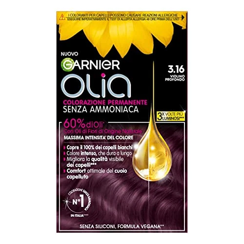 Tijdelijke aanbieding: Garnier Olia haarverf, permanente kleuring zonder ammoniak, dekt 100% wit haar af, met natuurlijke bloemolie van natuurlijke oorsprong, veganistische formule, diepe viool van 26.00 € naar 7.00 € (73.08% korting)