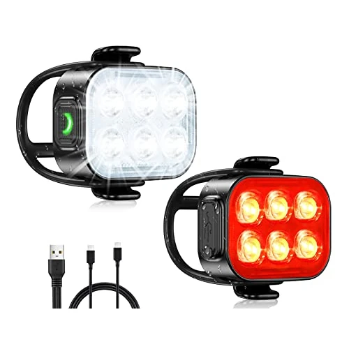 Offre limitée : Glangeh Lumiere Velo Avant et Arriere, 4 + 6 Modes Lampe Velo Ultra Slim USB Rechargeable avec Charge Rapide de 1,5H, Étanche IP65, LED Puissante pour Cyclisme Nocturne, Eclairage Moto pour VTT, VTC de 18.99 € à 17.09 € (10% de remise)