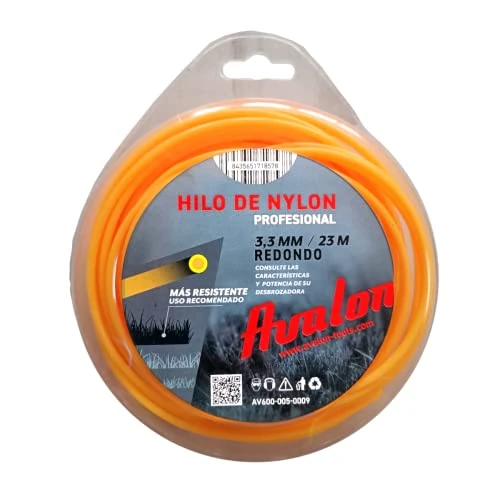 Avalon - Filo Rotondo in Nylon Universale per decespugliatore e Tosaerba (3,3 mm x 23 m) - Elevata Durata e Prestazioni ottimali nelle attività di decespugliamento