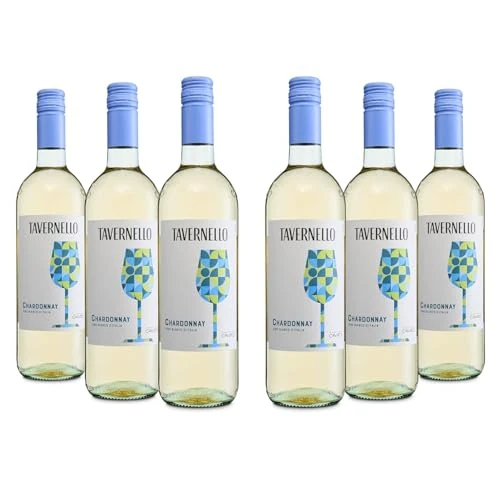 Offerta a tempo: Tavernello Chardonnay Vino Bianco d'Italia, Vino Fresco e Profumato, 12% Vol, Confezione con 6 Bottiglie da 0,75 L - 0% da 13.12 € a 13.12 €