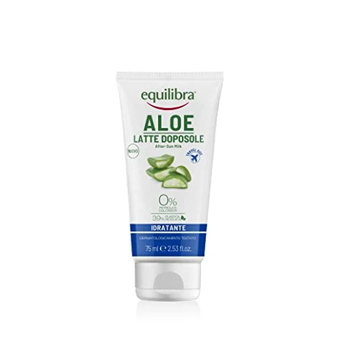 Offerta a tempo: equilibra Solari, Aloe Latte Doposole Idratante Travel Size, a Base di Olio di Carota, Vitamina E, Aloe Vera equilibra (40%), Doposole Idratante che Rinfresca e Riequilibra la Pelle Arrossata, 75 ml - 37% da 5.99 € a 3.79 €