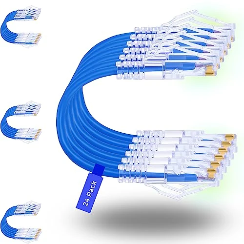 Oferta limitada: Rapink Cables de conexión Cat6/Cat6a de 2 pies (paquete de 24) delgado, cable de conexión Ethernet Cat6a 10G, cable de conexión Cat 6 sin enganches para panel de conexión a interruptor, cable Ethernet de 64.67 € a 64.67 € (ahorro 0.00%)