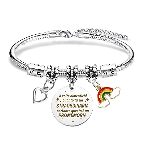 Hoosmoon Regalo Amica Natale Regali Di Natale Economici Regalo Amica Collega Donna Bracciale Amicizia Regalo Mamma Papà Coppia Laurea Sorella