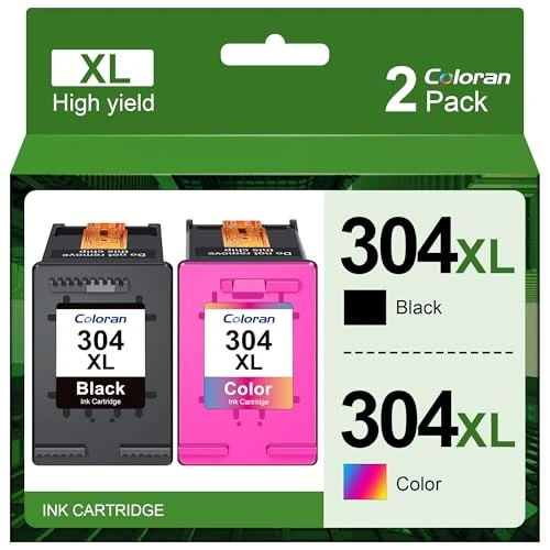 Coloran 304XL Rigenerate Cartucce per HP 304XL Nero e Colore per DeskJet 3760 3750 2620 2630 3700 2600 3720 3730 3762 3764 Envy 5030 5010 5032 5020 (2-Pack, ad Alta Capacità)