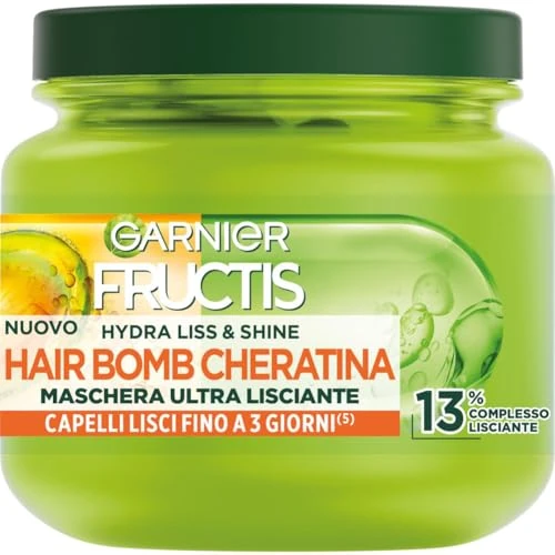 Garnier Fructis Hydra Liss & Shine Ultra Glättende Maske für krauses und widerspenstiges Haar, 320 ml