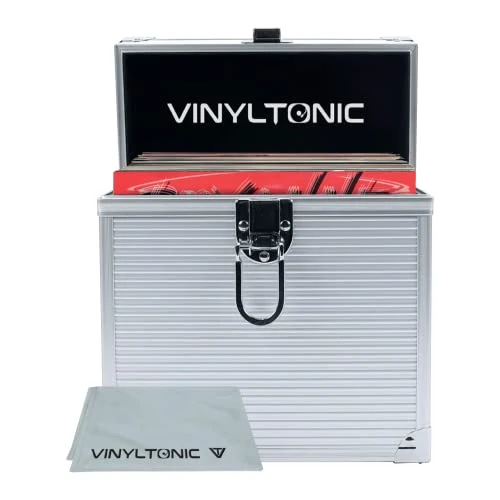 Vinyl Tonic Opbergkoffer van vinyl met doek, 17,8 cm of 30,5 cm, 3 kleuren om uit te kiezen, Zilver 17,8 cm, koffer