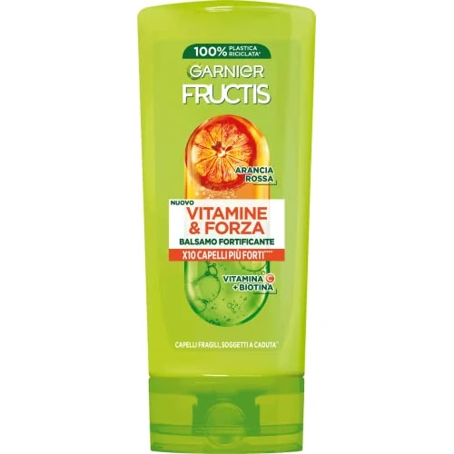 Offerta a tempo: Garnier Fructis Balsamo Fortificante, Per Capelli Fragili, Anti-Rottura, Per Capelli Forti e Sani, Con Vitamina C e Biotina, Vitamine & Forza, 200 ml - 33% da 2.99 € a 1.99 €