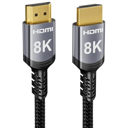 Limited-time offer: Sniokco 8K 4K HDMI 2.1 Cable 15M, 48Gbps High Speed HDMI® Cable 0.01ms 4K 240Hz 165Hz 120Hz 8K 60Hz eARC Netflix HDCP 2.3 2.2 DTS:X HDR10+ Soundbar PC TV Monitor Projector Roku Sky-Q Blu-ray from 39.99 £ to 39.99 £ (save 0.00%)