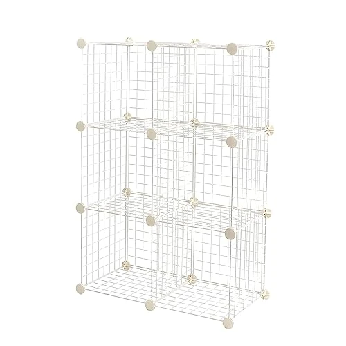Limited offer: Amazon Basics Cube Wire Grid, 6-Cube, 12 x 12-Inches, White | Stackable, Storage Shelves from 28.85 EUR to 26.83 EUR (save 7%)