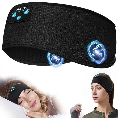 Navly Sleep Headphones, 10Hrs Sports Headband with Soft Cozy Earbuds Comfortable, Headphones Headband with Ultra-Thin HD Stereo Speakers Perfect for Sleep,Workout,Running,Yoga,Travel,Insomnia