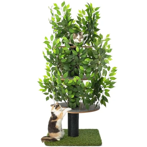 Offerta a tempo: Albero per gatti con Foglie Intercambiabili - Brevettato Tiragraffi per Gatti Adulti, per Arrampicarsi Nascondersi e Dormire - Più Livelli, Facile da Montare - Tiragraffi Gatto Costruzione Robusta - 0.00% da 149.00 € a 149.00 €