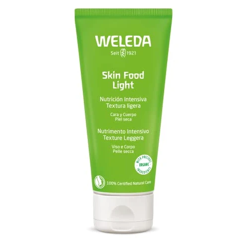 Oferta ograniczona: Weleda - Skin Food Light, krem z intensywnym odżywianiem i lekką konsystencją, z organicznym olejem słonecznikowym, ekstraktem z dzikiej myśli, rumianku i nagietka, dla skóry suchej - 75 ml, 1 pozycja z 78.42 EUR na 78.42 EUR (znizka 0%)