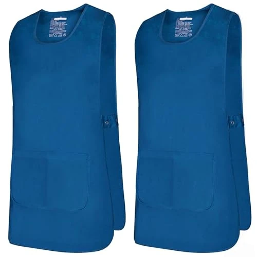 MISEMIYA - Confezione 2 unità - Grembiule di Pulizia Uniforme da Lavoro CLINICO Medico Pulizia Veterinario Sanitario OSPITALITÀ - RIF.868 - X-Large, Azul 37