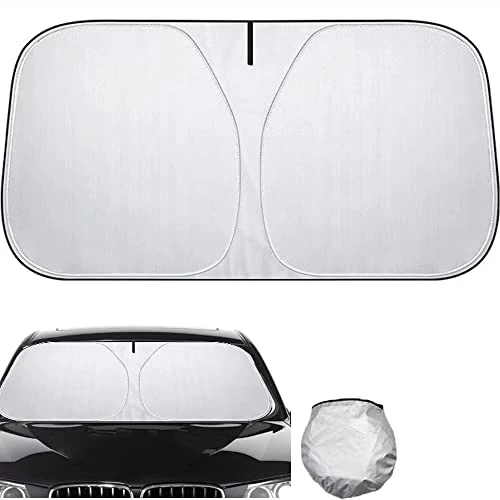 Offerta a tempo: Parasole per Parabrezza Anteriore Auto Protezione Parabrezza Protettore Contro i Raggi UV Visiera Parasole Interna Pieghevole Adatta per La Maggior Parte dei Veicoli (Argento-140 * 70) - 29% da 13.99 € a 9.87 €