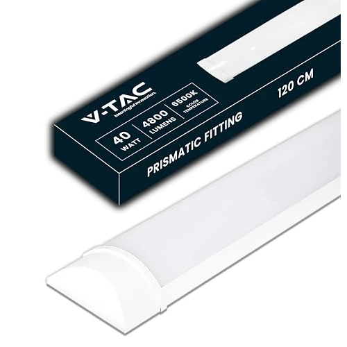 V-TAC Ledstrip, lineair, 120 cm, 40 W, Samsung chip, hoge helderheid, rechthoekige plafondlamp, 4300 lumen, IP20, voor plafond, garage, winkel, led-buis, licht 6500 K, koudwit
