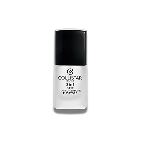 Offerta a tempo: Collistar Smalto 3 in 1 Base-Rafforzatore-Fissatore, facilita l'applicazione dello smalto, rinforza le unghie, accenuta la luminosità dello smalto e lo fa durare più a lungo, 10ml - 45% da 17.00 € a 9.30 €