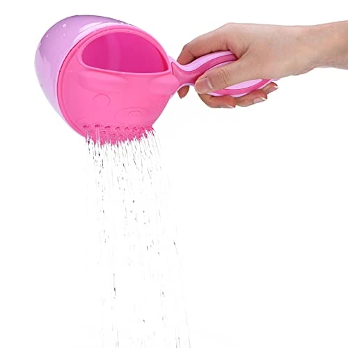 Baño Enjuague Taza Bebé Champú Taza Lindo Niño Lavado del Cabello Baño Enjuague Protección Ojos (verde) (Rosa)